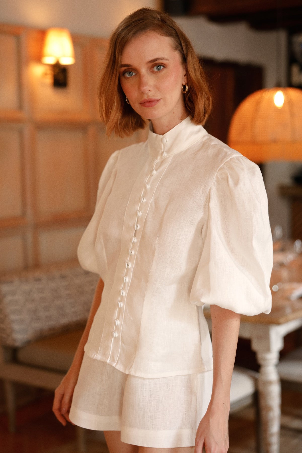 Monaco Set - Short conjunto de lino Antoniette galería