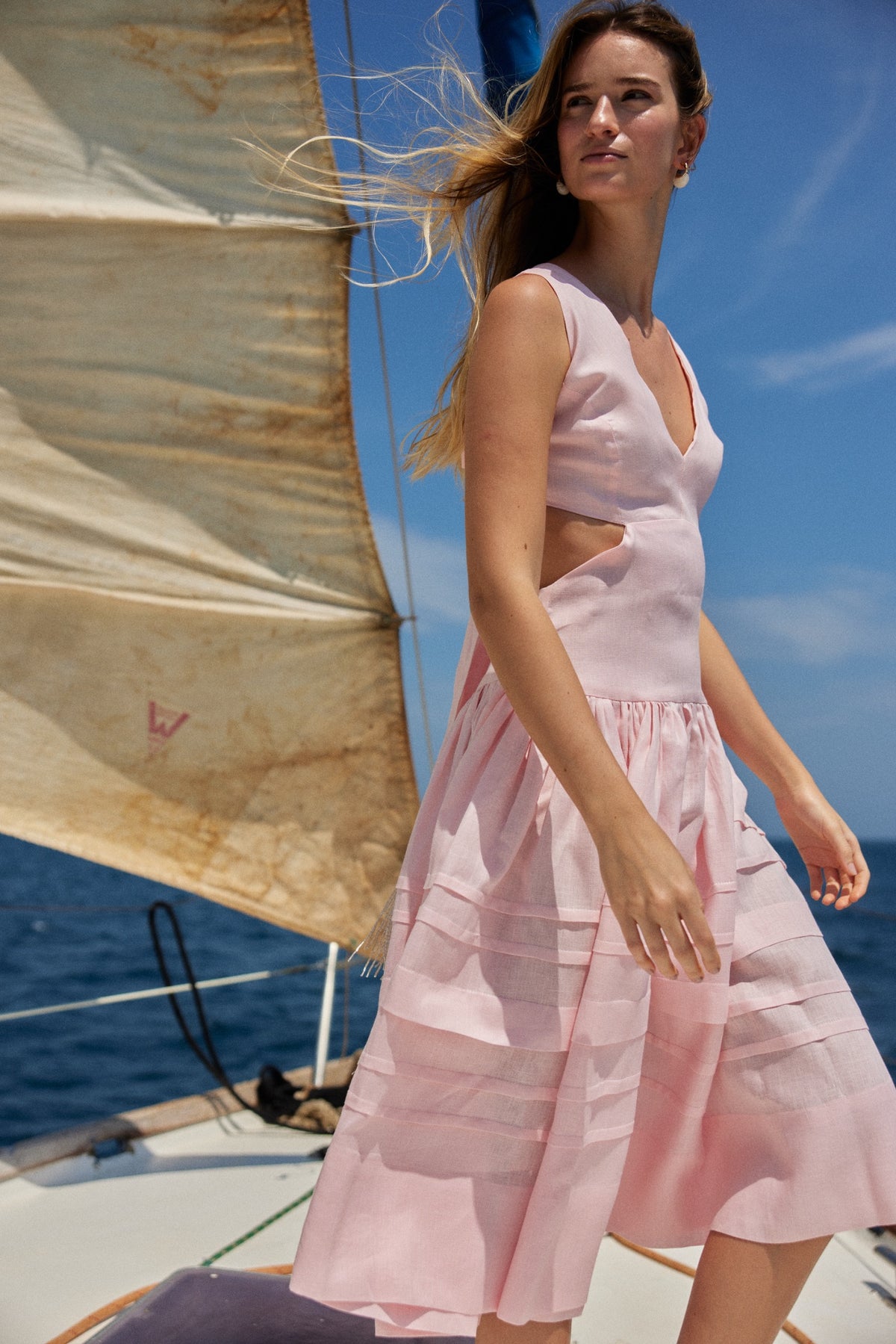 France Midi Dress vestido de lino Antoniette detalle