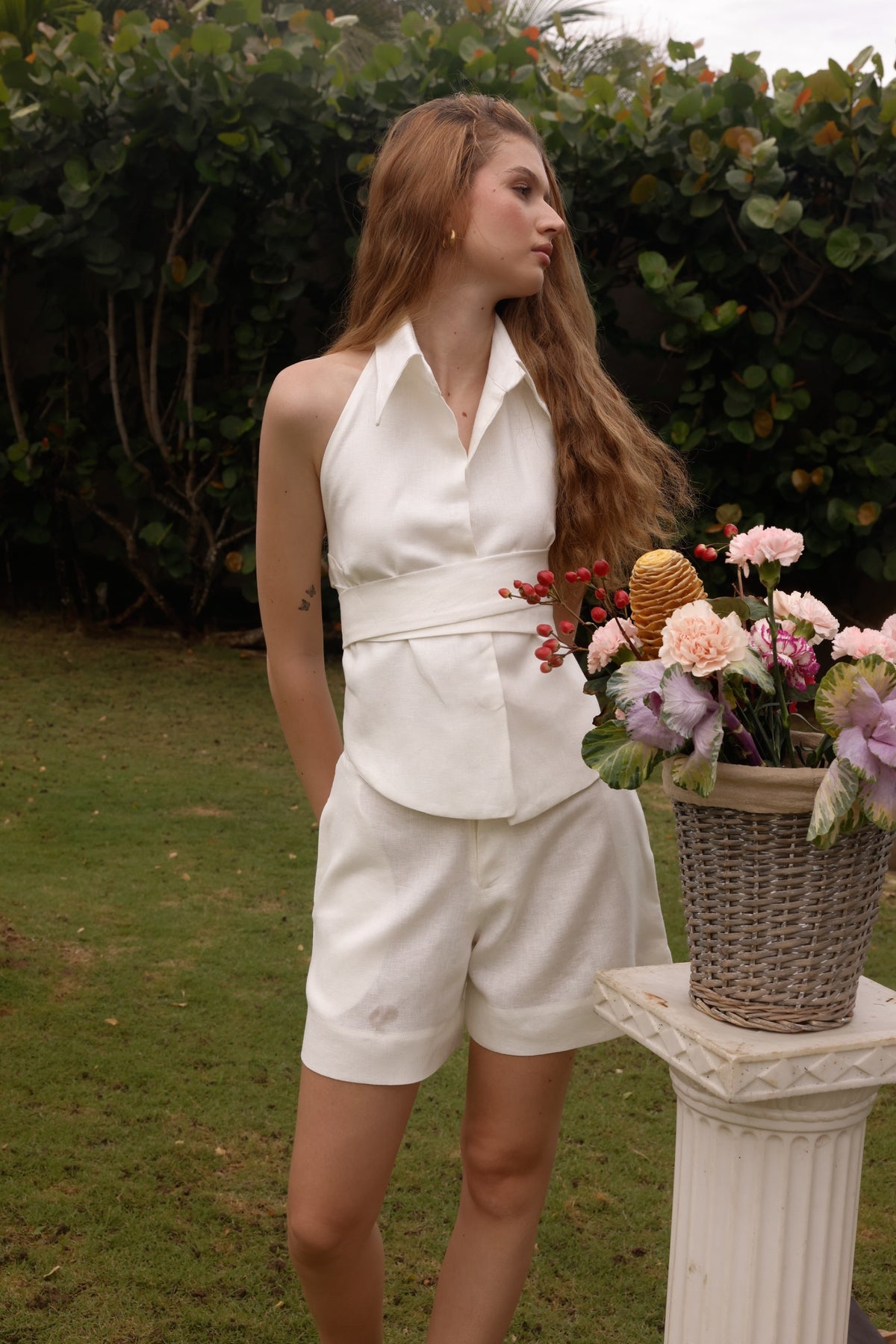 Fiore Set conjunto de lino Antoniette detalle