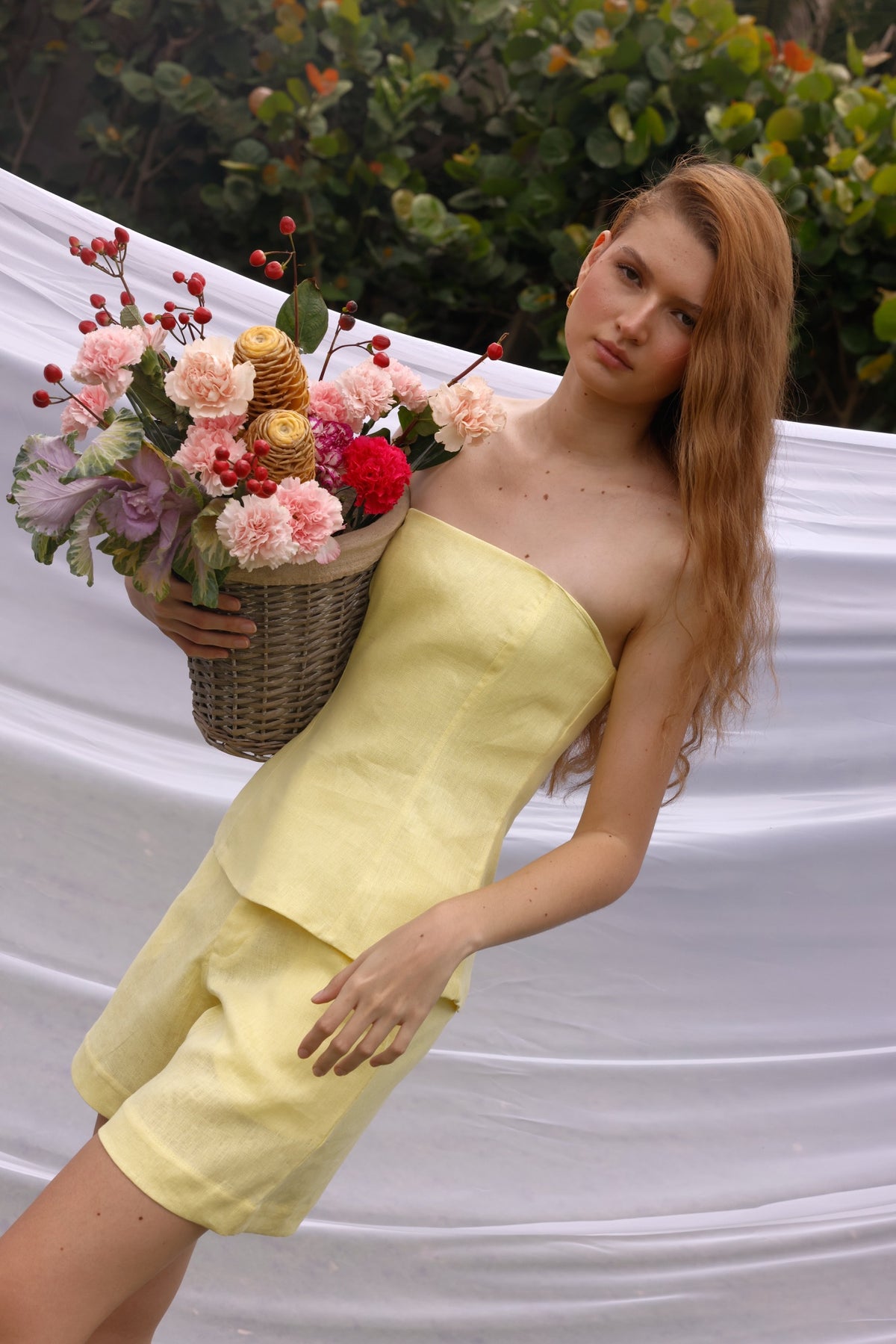 Alba Set conjunto de lino Antoniette detalle